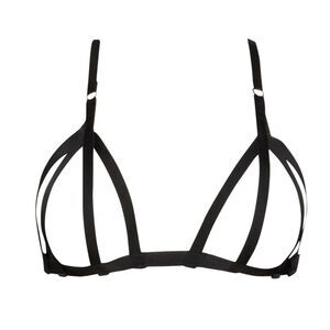 SUZY BLACK Willa Strappy Bralette in Black Size 1X